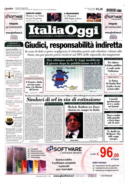 Italia oggi : quotidiano di economia finanza e politica